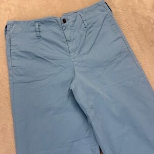 J. Peterman Company Pants Womens 10 Wide Leg Stretch Glamour Trouser Powder Blue